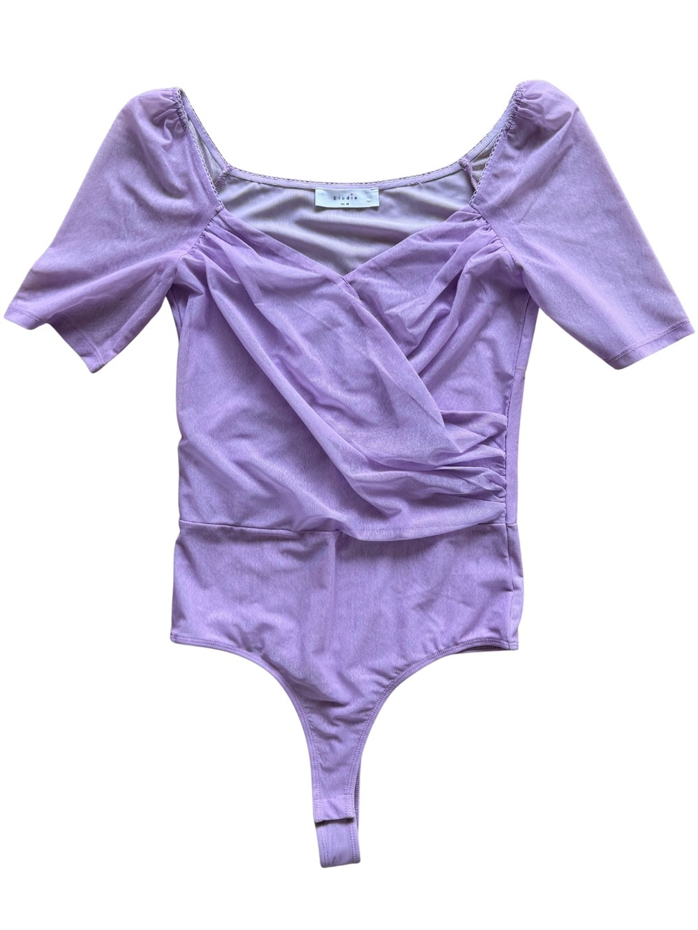 Lavender Ruched Wrap Bodysuit